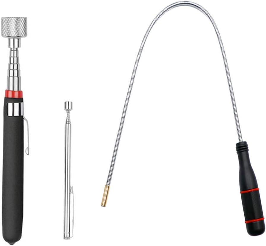 3 Pack Telescoping Magnet Pick-up Tool Set - Retrieving Telescoping Magnet Pickup ToolsÔºåExtendable Magnetic Pick Up ToolsÔºåBendable Spring Magnet Stick