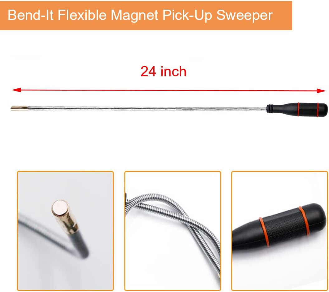 3 Pack Telescoping Magnet Pick-up Tool Set - Retrieving Telescoping Magnet Pickup ToolsÔºåExtendable Magnetic Pick Up ToolsÔºåBendable Spring Magnet Stick image 3