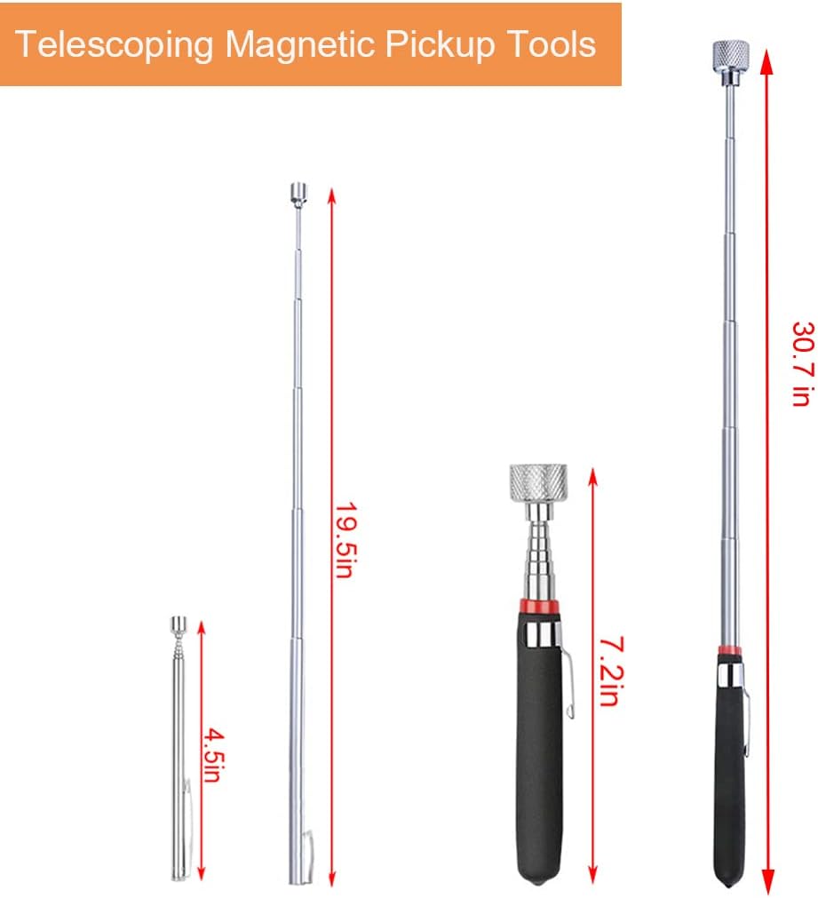 3 Pack Telescoping Magnet Pick-up Tool Set - Retrieving Telescoping Magnet Pickup ToolsÔºåExtendable Magnetic Pick Up ToolsÔºåBendable Spring Magnet Stick image 4