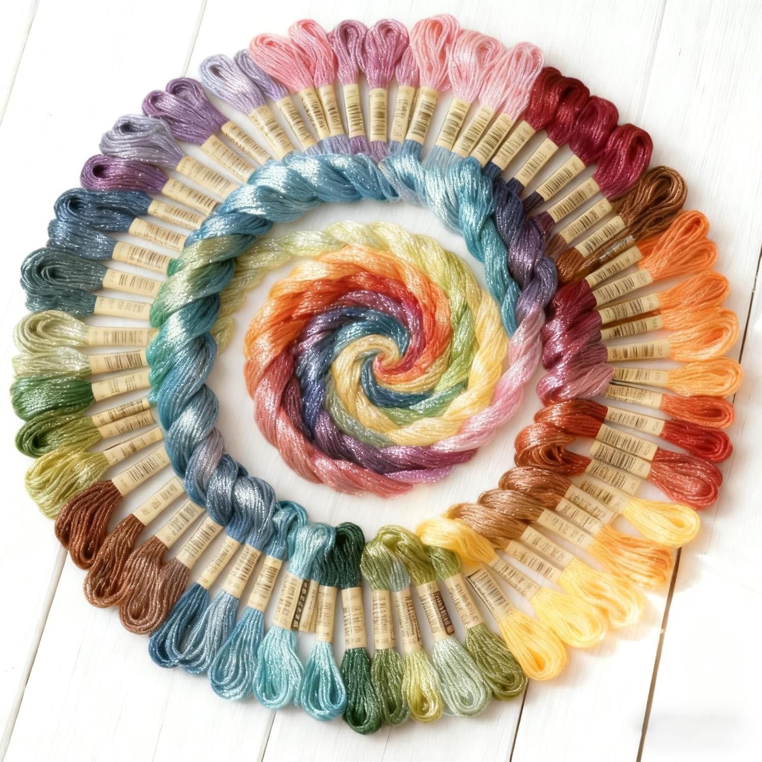 36 ColorsEmbroidery Thread Floss, 100% Long-Staple Cotton Cross Stitch Thread - Colorfast Sewing Thread for Hand Embroidery, Friendship Bracelets, DIY Crafts, Crochet Kit Supplies