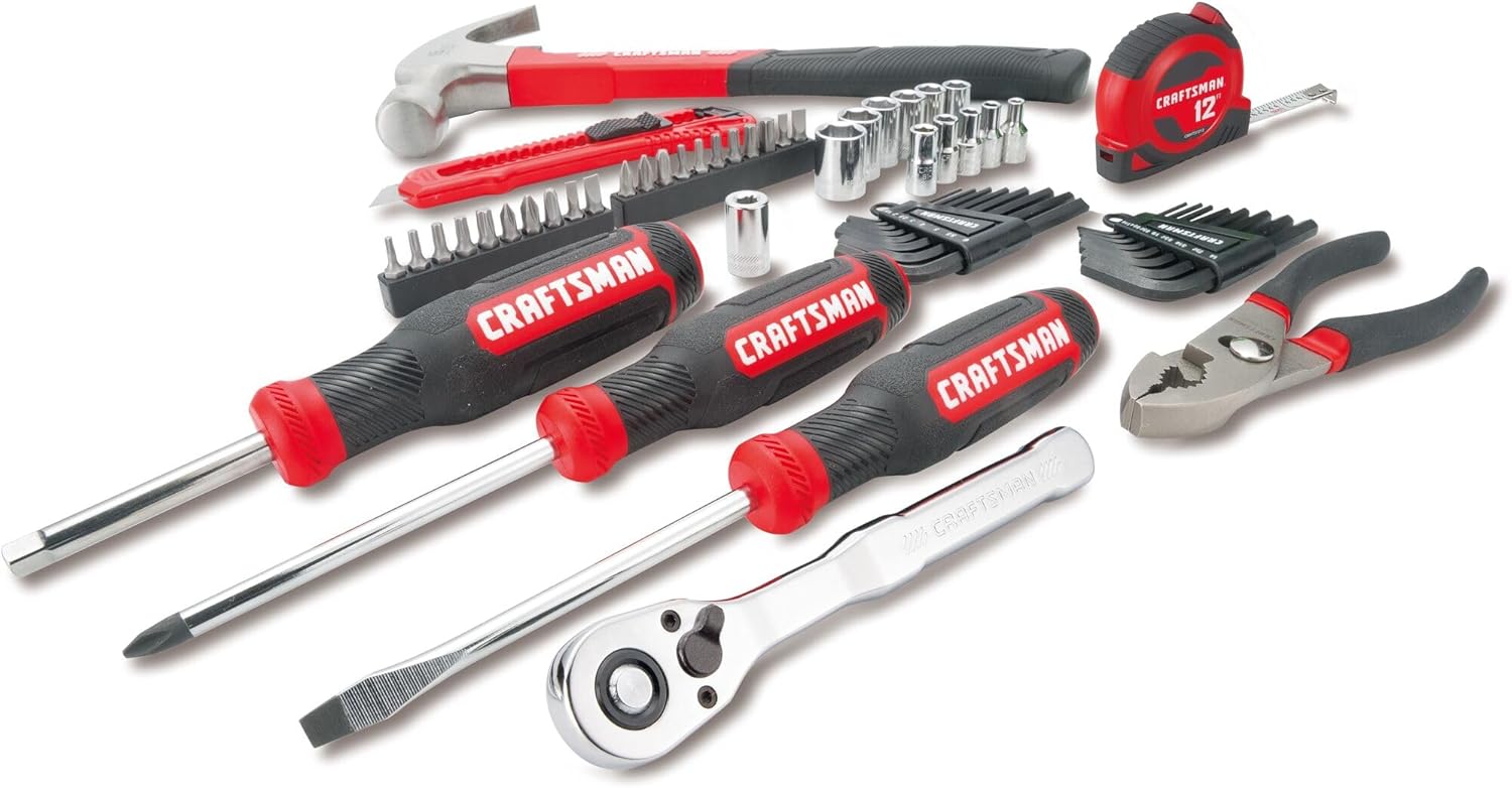 CRAFTSMAN 57 Piece Mechanics Tool Set Home Tool Set, Sockets, Ratchet, Screwdrivers, Hammer, Pliers, Hex Keys, Specialty Bits Hand Tools (CMMT99447) image 4
