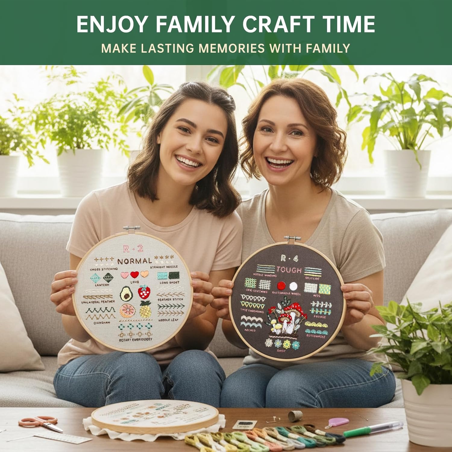 CYANFOUR Embroidery Kit for Beginners, 4 Stages to Learn 38 Stitches, with Step-By-Step Instructions and Clear Videos, Includes Multiple Accessories, Gift for Craft Lovers image 5