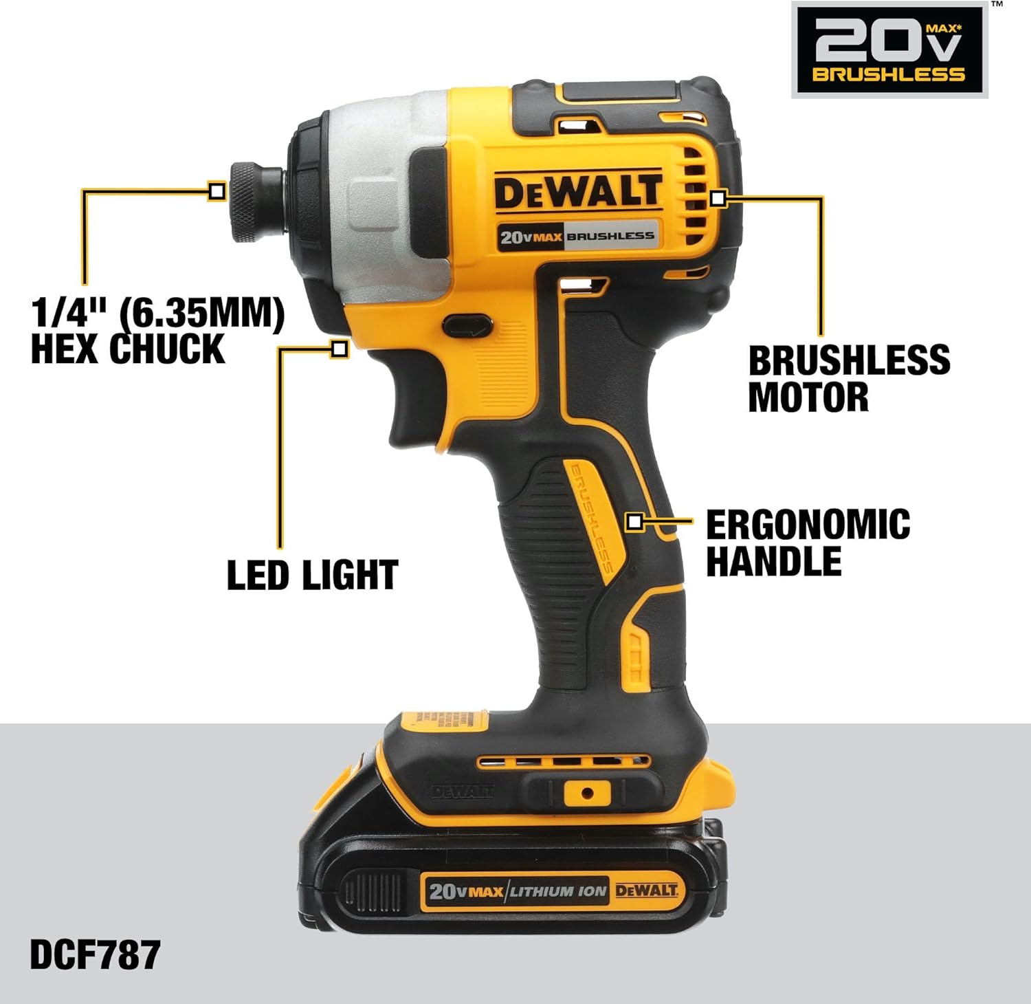 DEWALT 20V MAX Cordless Drill and Impact Driver, Power Drill Brushless 2-Tool Power Tool Combo Kit, Includes 2 Batteries, Charger and Bag (DCK277D2) image 5