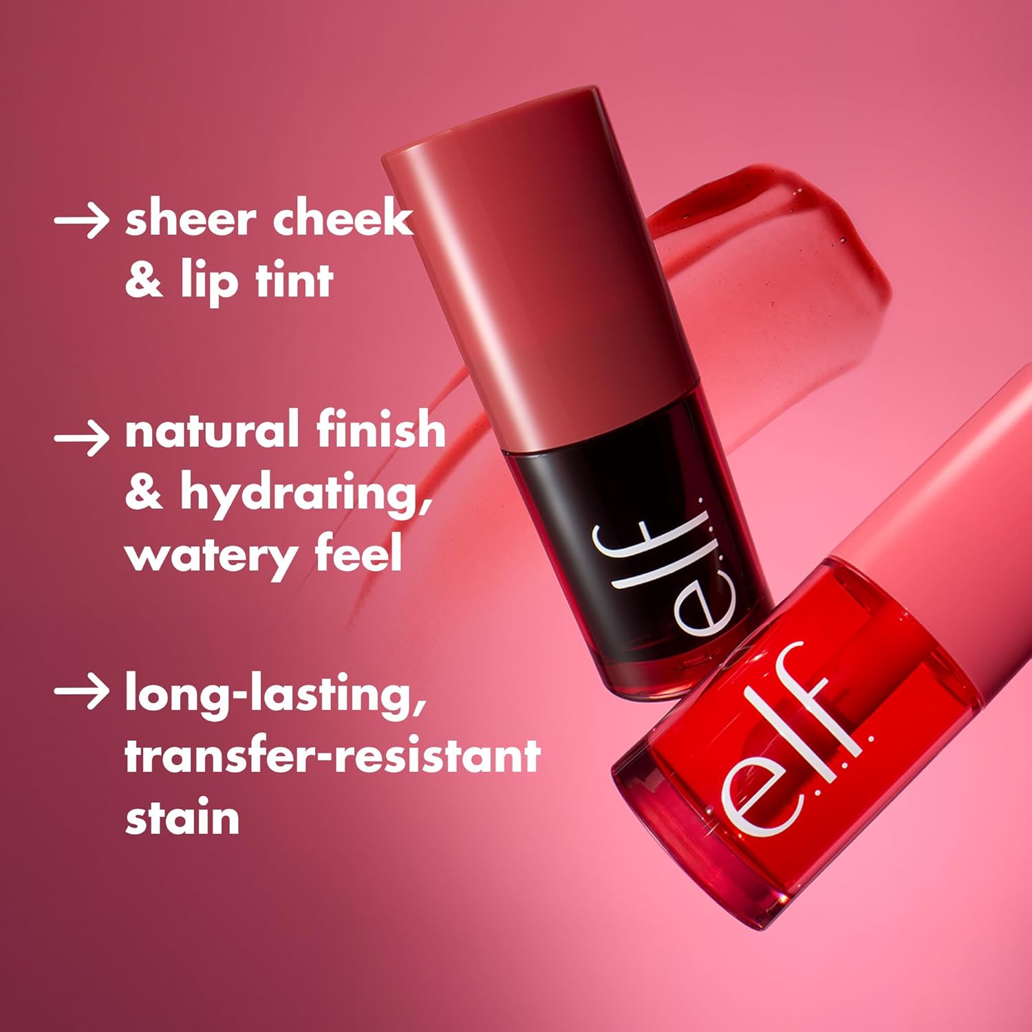 e.l.f. Sheer For It Blush Tint, Multi-Use, Long-Lasting Lip & Cheek Makeup, Creates A Natural Flush Finish, Vegan & Cruelty-Free, Pink Positive image 2