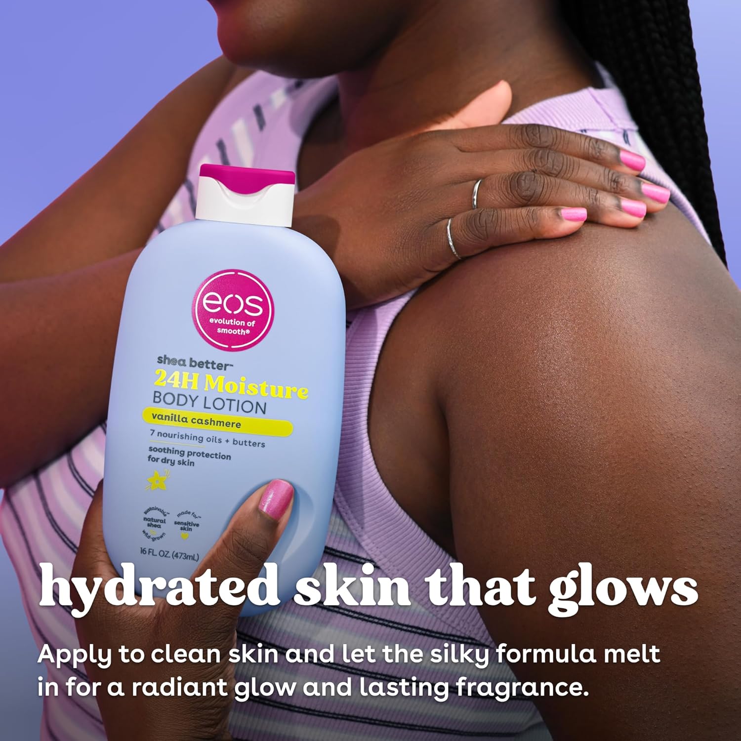 eos 24H Moisture Travel Body Lotion- Vanilla Cashmere, Travel Size Essential, Toiletries, Mini Body Lotion For Dry Skin, 2.5 fl oz image 6