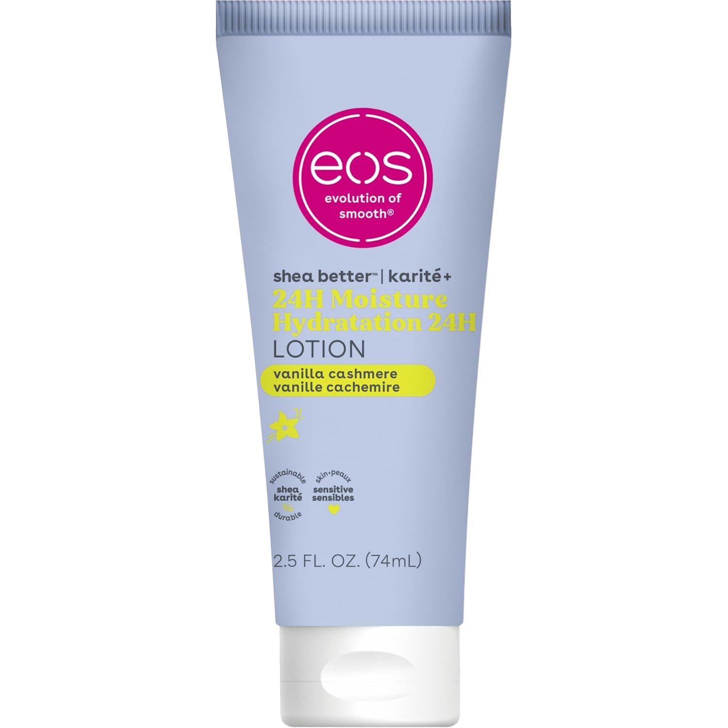 eos Shea Better Body Lotion Vanilla Cashmere, 24-Hour Moisture Skin Care, Lightweight & Non-Greasy, Natural Shea, Vegan, Vanilla Body Lotion, 16 fl oz