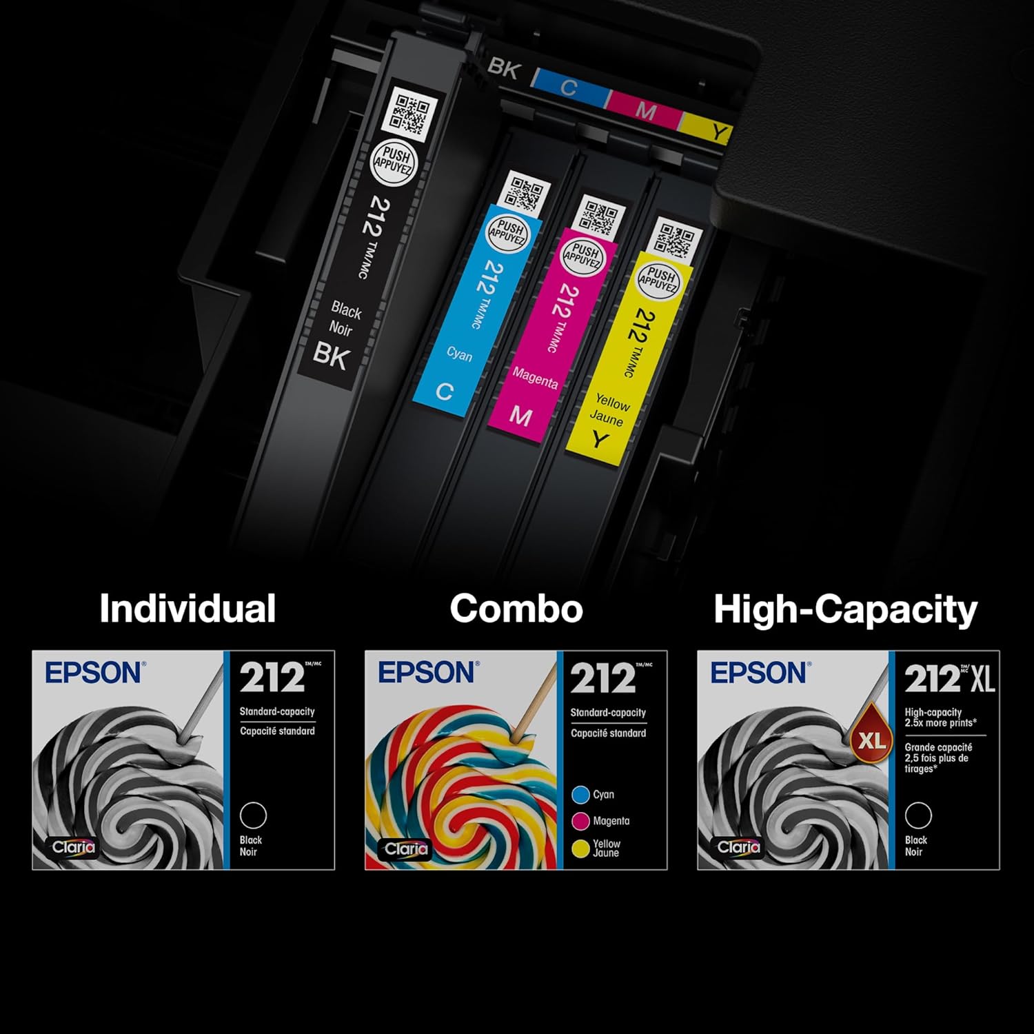 EPSON 212 Claria Ink Standard Capacity Black & Color Cartridge Combo Pack (T212120-BCS) image 5