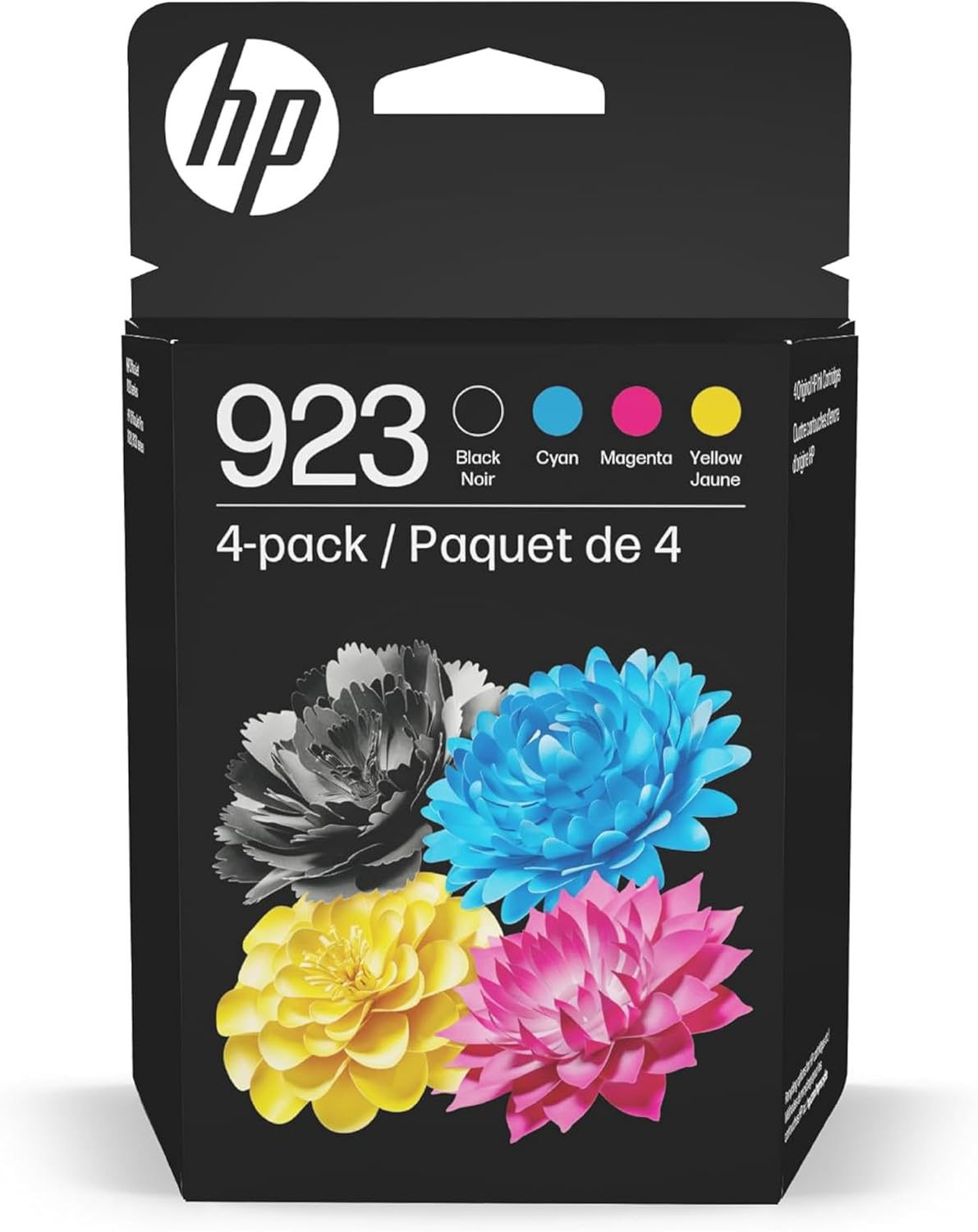 HP 923 Black, Cyan, Magenta, Yellow Ink Cartridges (4-Pack) | Works with Printer Series: OfficeJet 8120