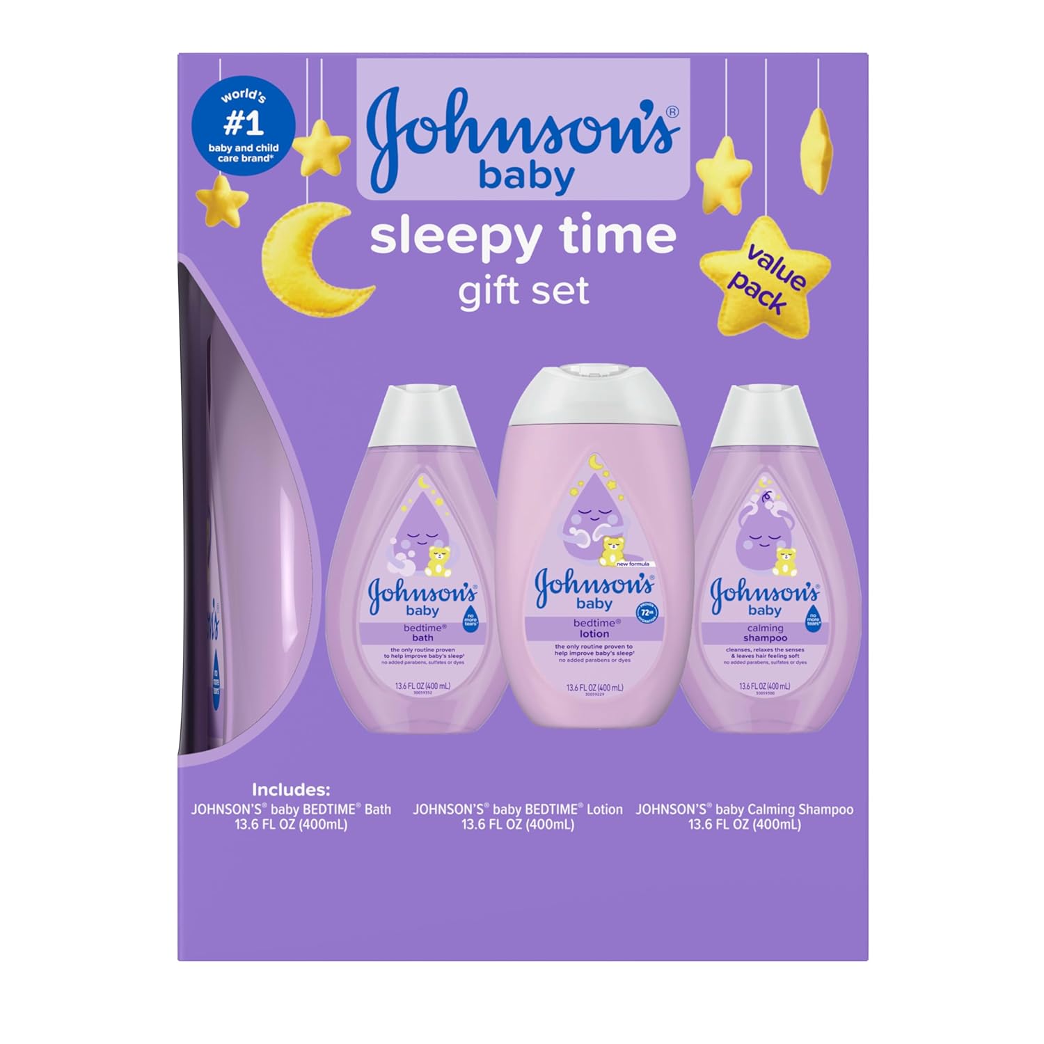 Johnson's Baby Sleepy Time Gift Set with Calming Bedtime Bath, Bedtime Lotion & Calming Shampoo