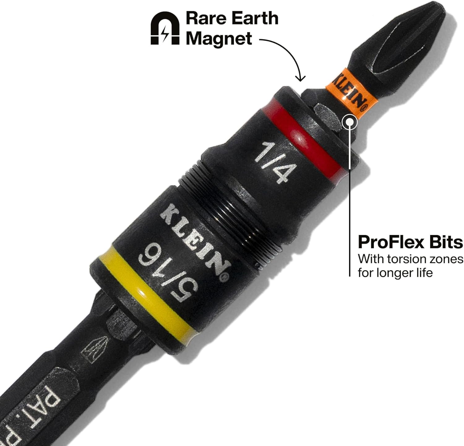 Klein Tools 32516HD KNECT 16-in-1 Impact-Rated Hybrid Screwdriver/Nut Driver, Magnetic, Flip Socket, 11 Bits, 2 Nut Drivers, 3/8-Inch Square Adapter image 5