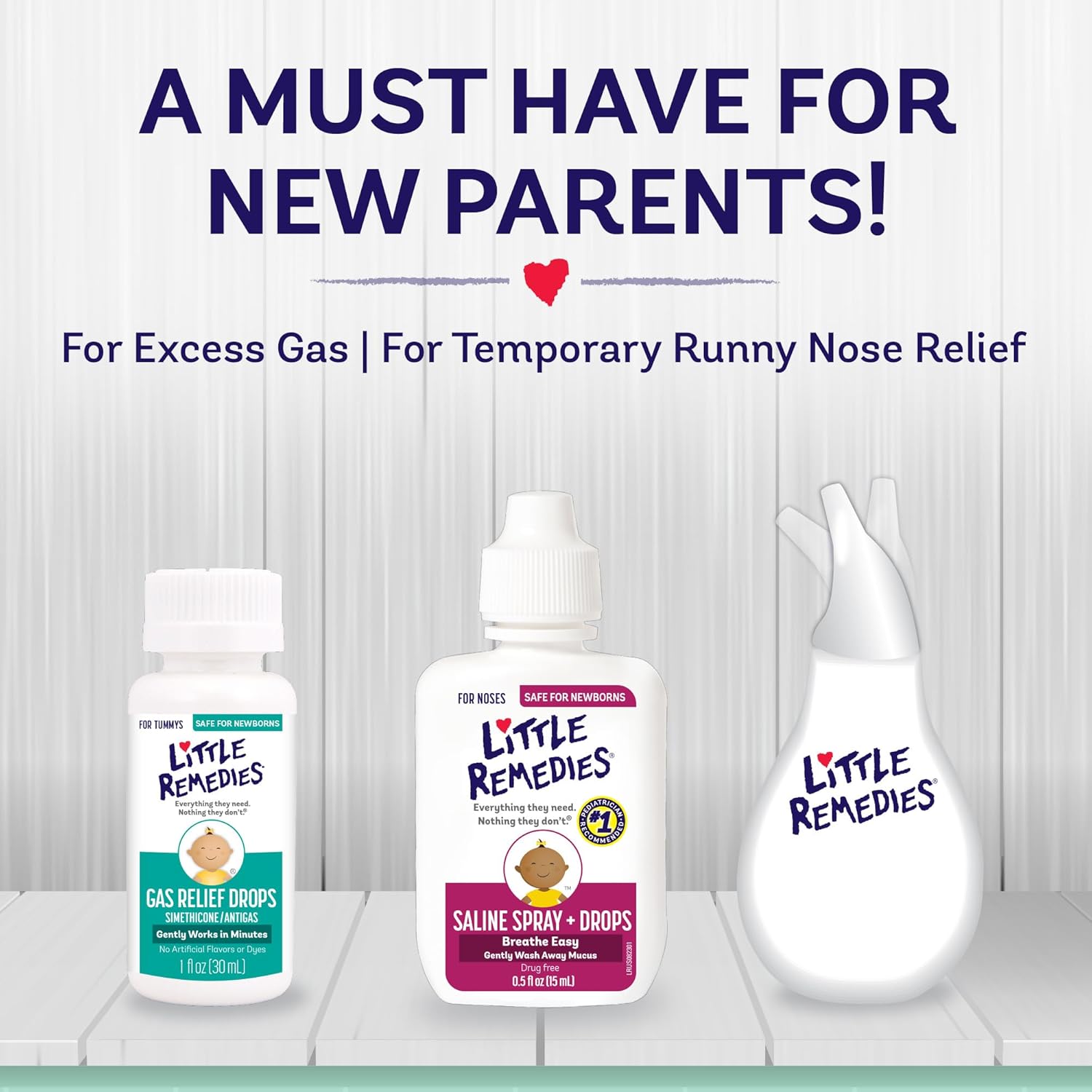 Little Remedies New Baby Essentials Kit with Saline Nasal Spray, Diaper Rash Cream, Gas Relief Drops, Gripe Water & More, Safe for Newborns image 3