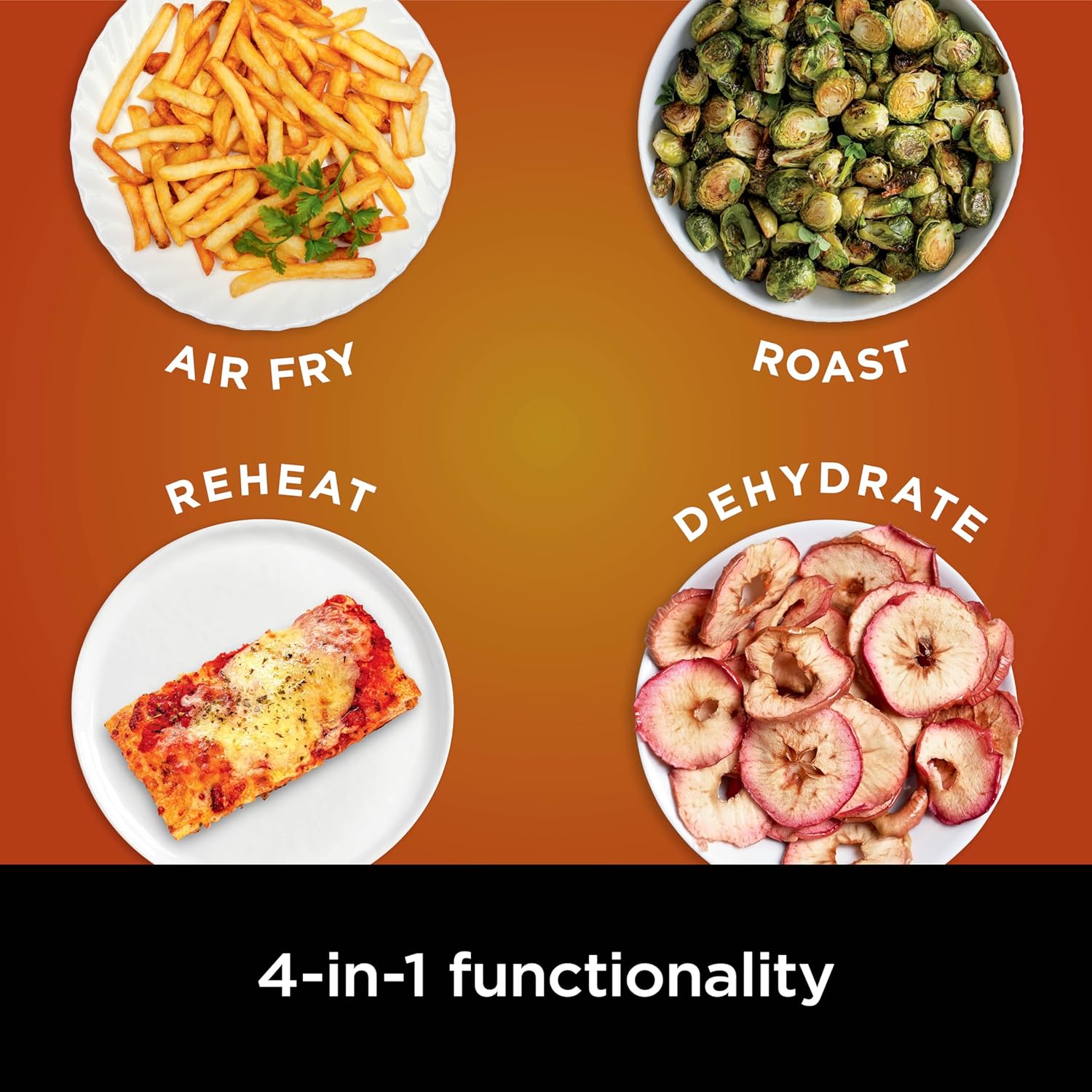 Ninja Air Fryer with Air Crisp | 5 QT Capacity fits up to 4lbs of Fries | 4-in-1 Pro Air Fry, Roast, Reheat, Dehydrate | 400°F Max Temp | 1750 Watts | W/Nonstick Basket & Crisper Plate | Grey | AF141 image 4