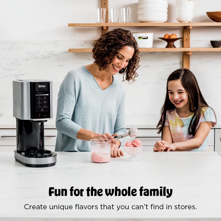 Ninja NC301 CREAMi Ice Cream Maker, for Gelato, Mix-ins, Milkshakes, Sorbet, Smoothie Bowls & More, 7 One-Touch Programs, with (2) Pint Containers & Lids, Compact Size, Perfect for Kids, Silver image 6