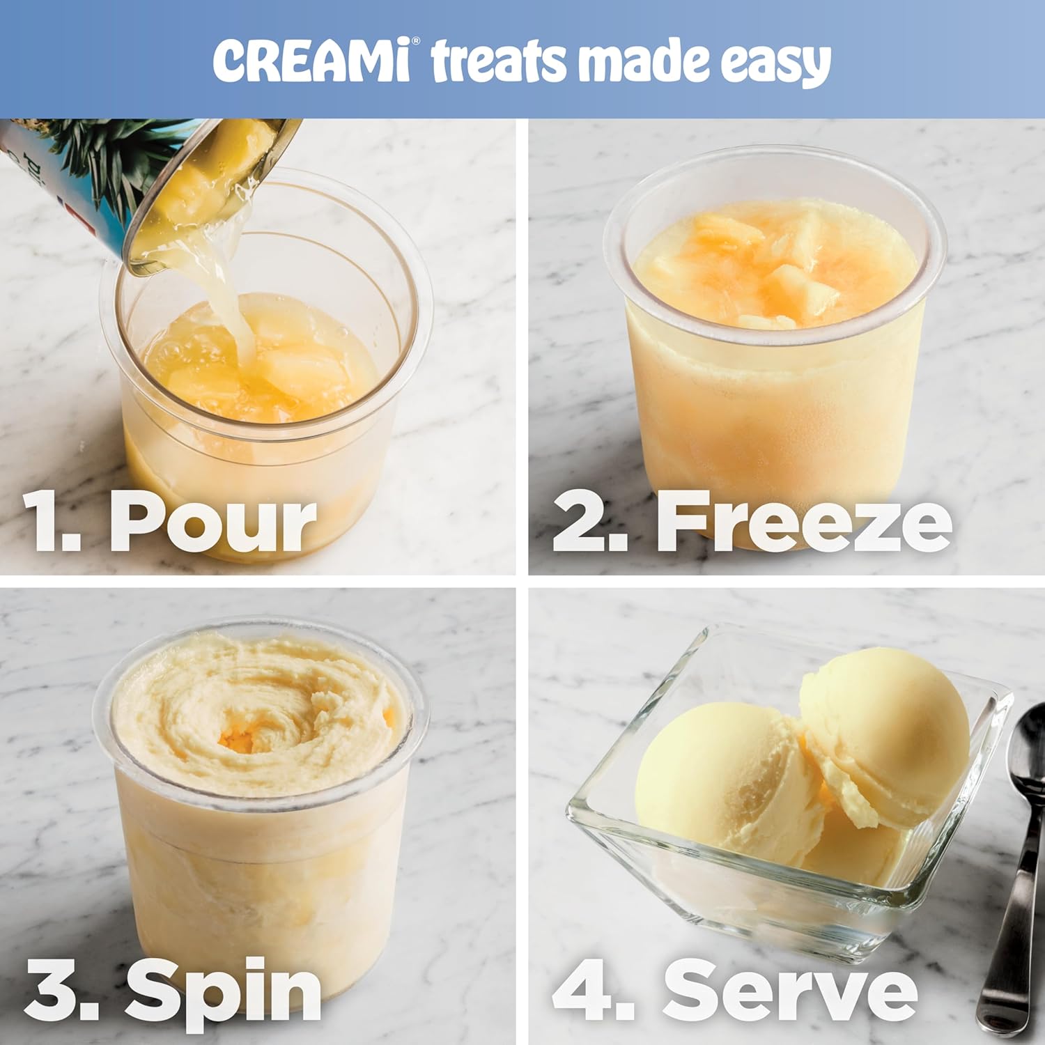 Ninja NC301 CREAMi Ice Cream Maker, for Gelato, Mix-ins, Milkshakes, Sorbet, Smoothie Bowls & More, 7 One-Touch Programs, with (2) Pint Containers & Lids, Compact Size, Perfect for Kids, Silver image 7