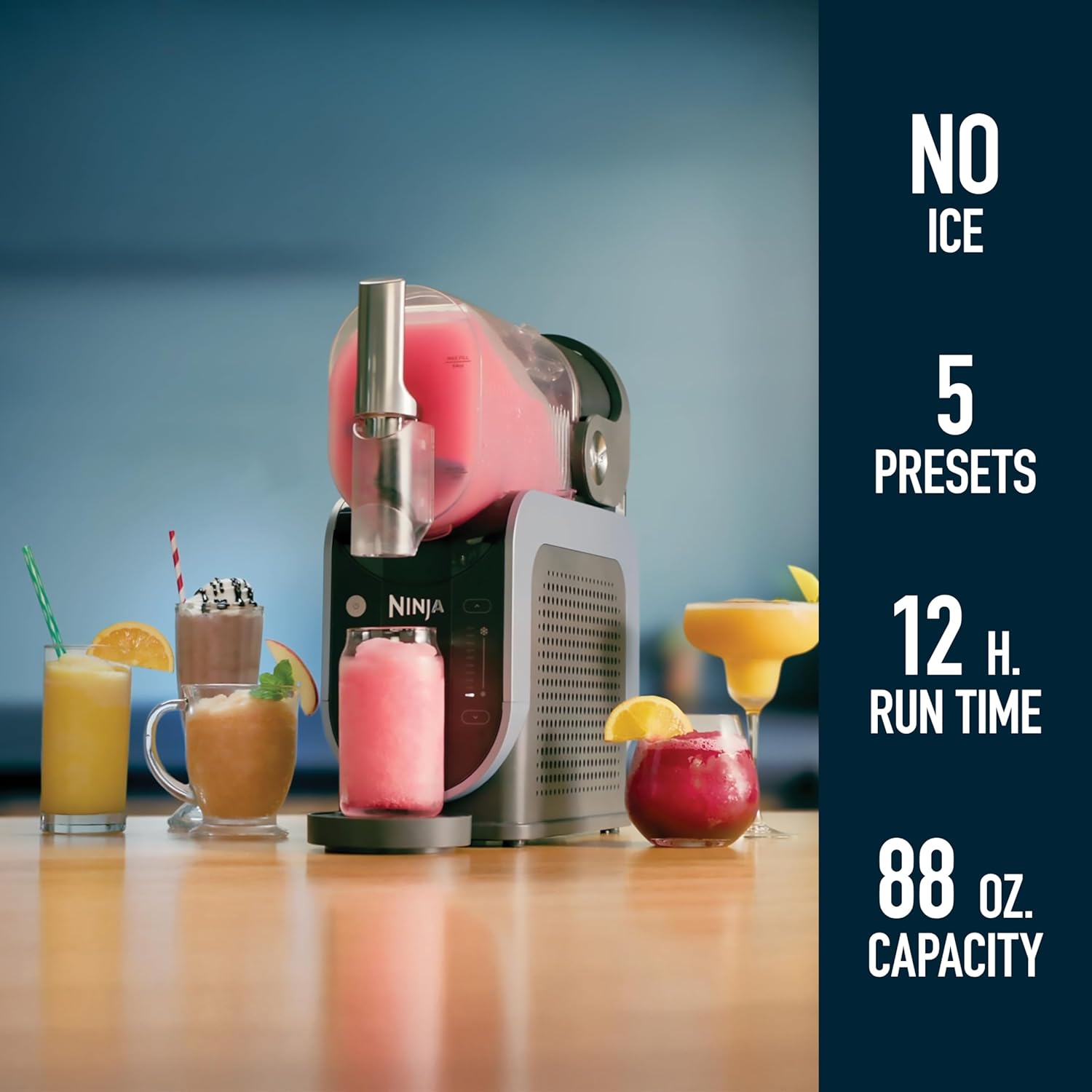 Ninja SLUSHi Frozen Drink & Slushie Machine with RapidChill Technology | 88 oz. Easy Fill Vessel | 5 Preset Programs | Make Margaritas, Frappés, & More | With Dishwasher Safe Parts | Black | FS301 image 2