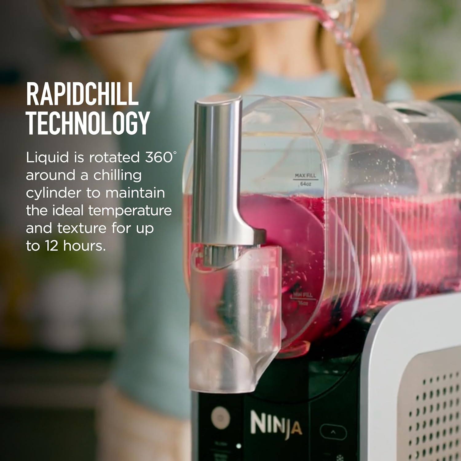 Ninja SLUSHi Frozen Drink & Slushie Machine with RapidChill Technology | 88 oz. Easy Fill Vessel | 5 Preset Programs | Make Margaritas, Frappés, & More | With Dishwasher Safe Parts | Black | FS301 image 7