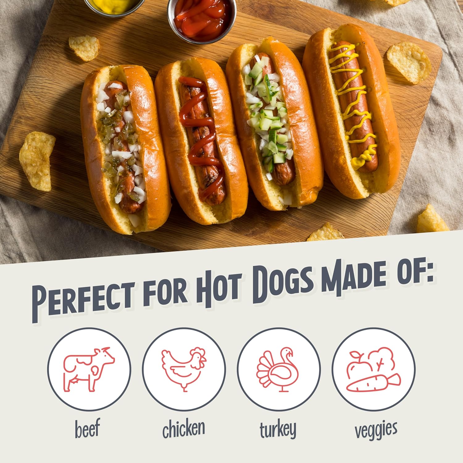 Nostalgia HDT600RETRORED Retro Pop-Up 2 Hot Dog and Bun Toaster, With Mini Tongs, Works With Chicken Dogs, Turkey Dogs, Veggie Links, Sausages and Brats image 4