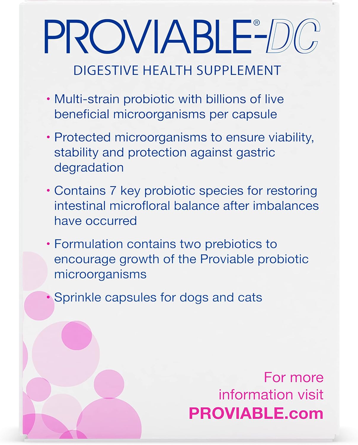 Nutramax Proviable Probiotics for Dogs and Cats, Daily Digestive Health Supplement with Multiple Strains of Bacteria, Cat and Dog Probiotics Plus Prebiotics, 30 Capsules image 4