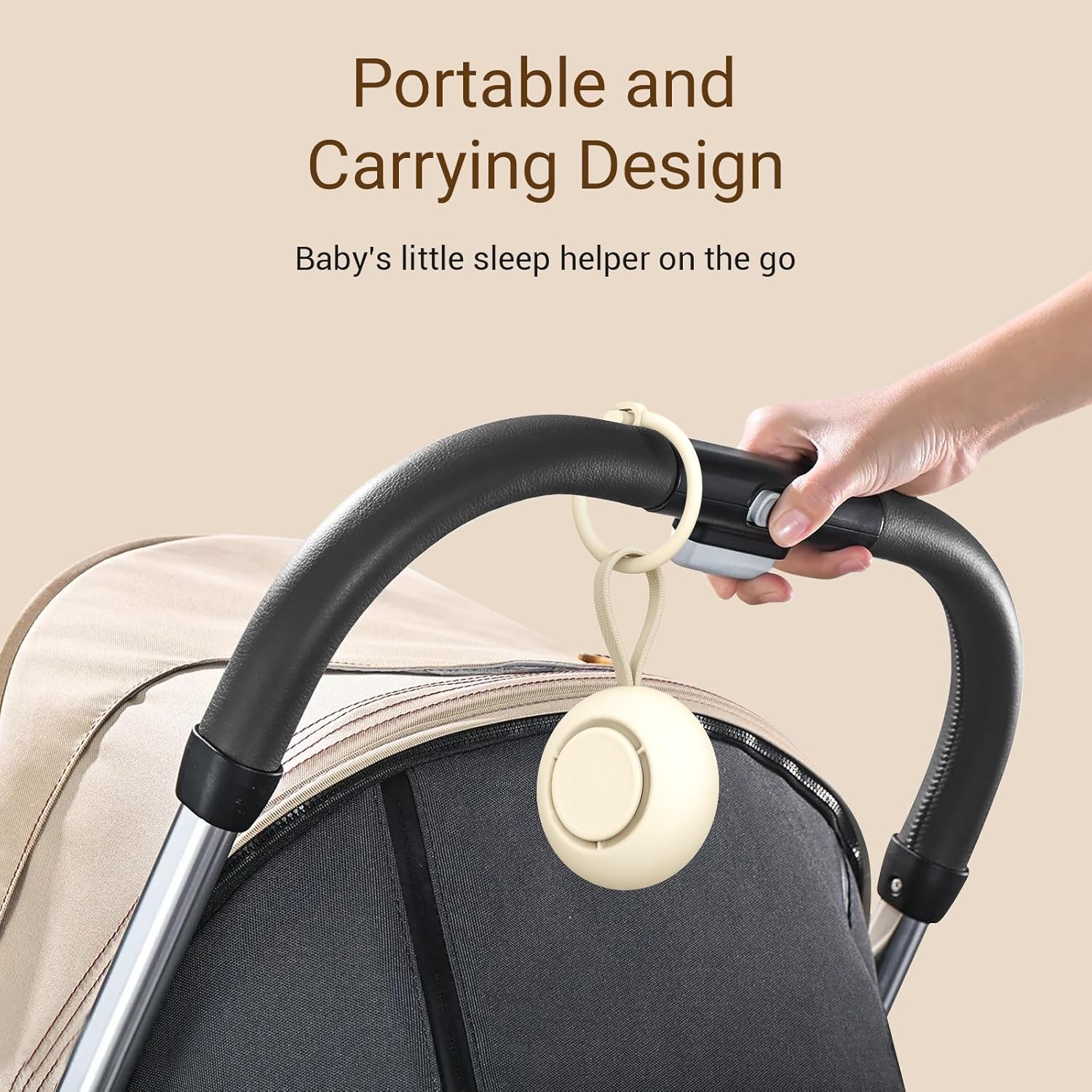 Portable Baby Sound Machine [White Noise for Babies Kids Adults][Timer Function][12 Soothing Sounds][Sleep Soother] 15 Hours Battery Life, Travel,Registry,Gifts,Shower,Clips on Baby Stroller image 5