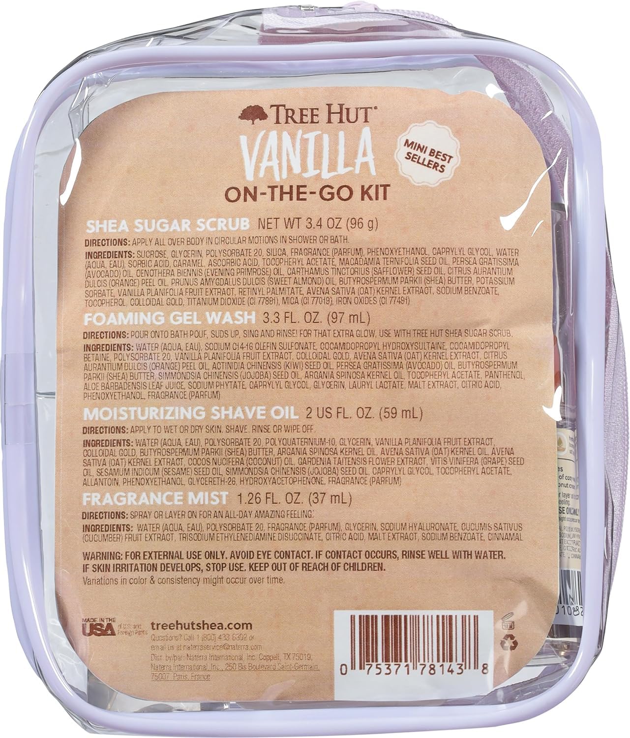 Tree Hut Mini Set Vanilla Everything Shower Gift Set for Women, Exfoliating Body Scrub, Body Wash & Body Butter, Travel Size Skin Care Set, Hydrating & Moisturizing Self-Care Gift for Smooth Skin image 3